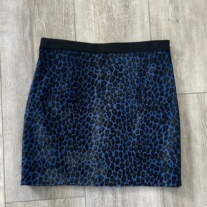 Tibi Blue and Black Animal Print Pencil Skirt